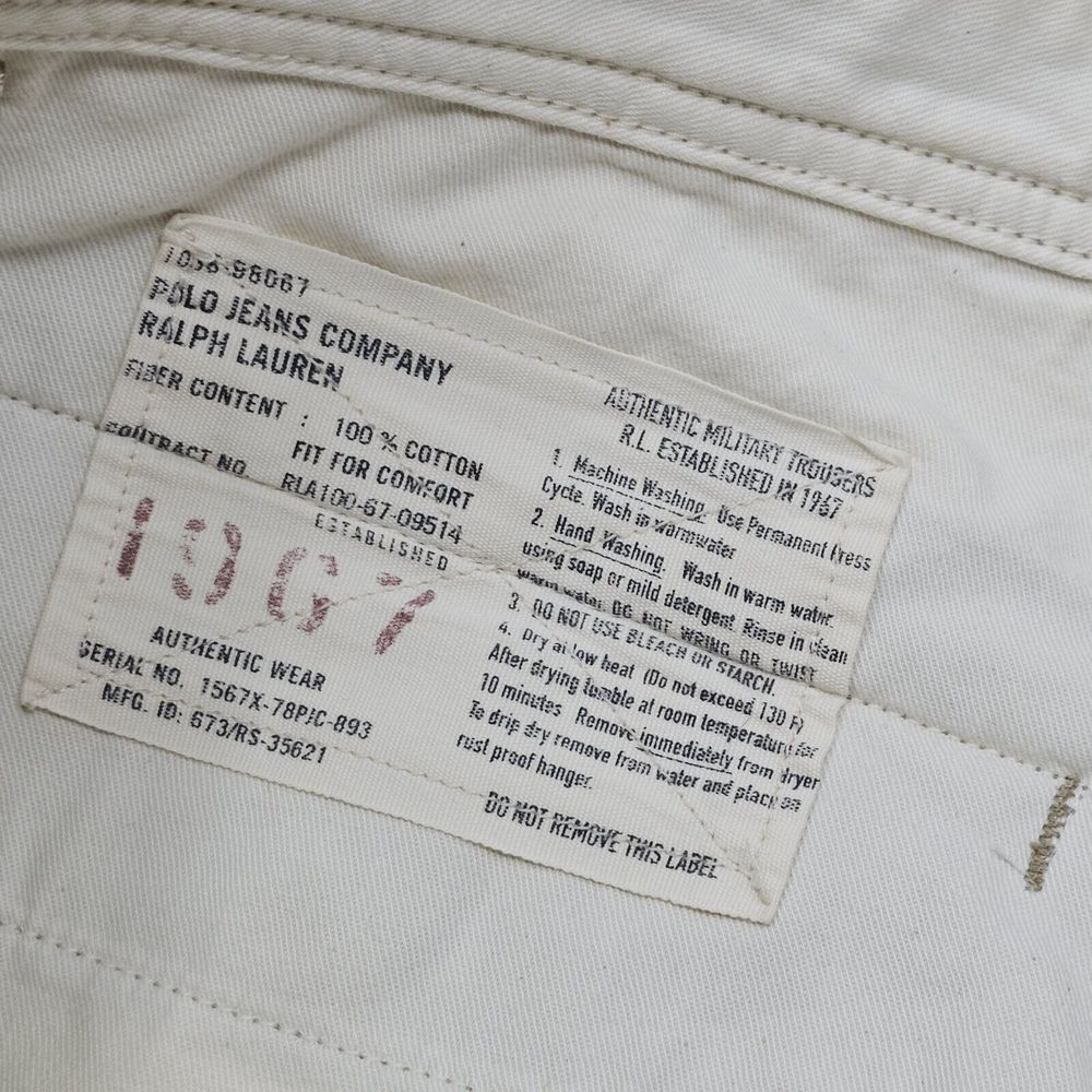 Vintage Ralph Lauren Polo Jeans Co Pants Men Size 36 Authentic Military Trousers - Picture 8 of 12
